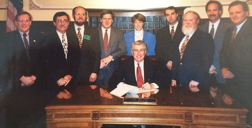 Group of people at a desk
